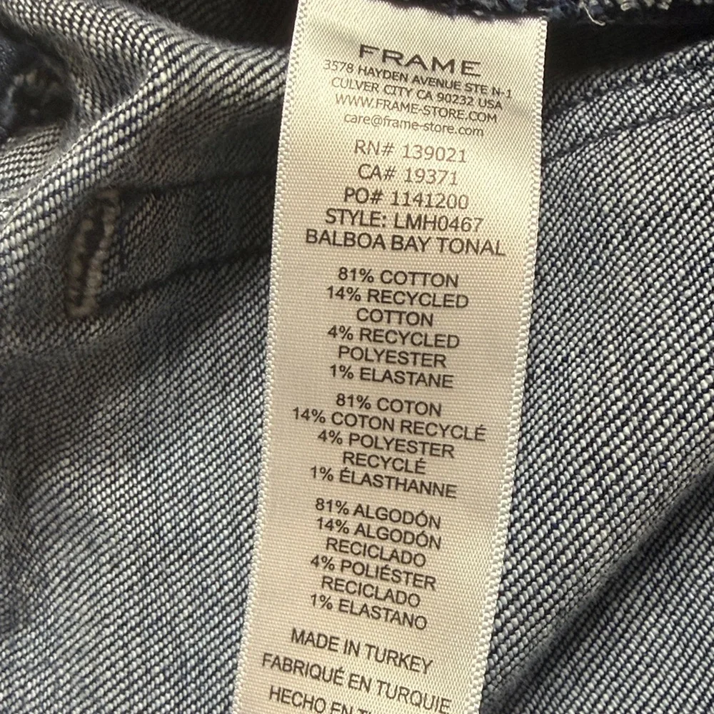 Frame L’ Homme Slim Men's Blue Jeans Balboa Bay Tonal med wash Straight SZ‎ 34”